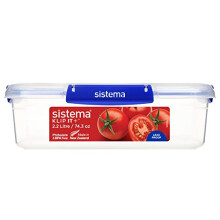 Sistema KLIP IT PLUS Food Storage Container | 2.2 Litre Leak-Proof, Stackable & Airtight Fridge/Freezer Food Boxes | BPA-Free Plastic | Recyclable