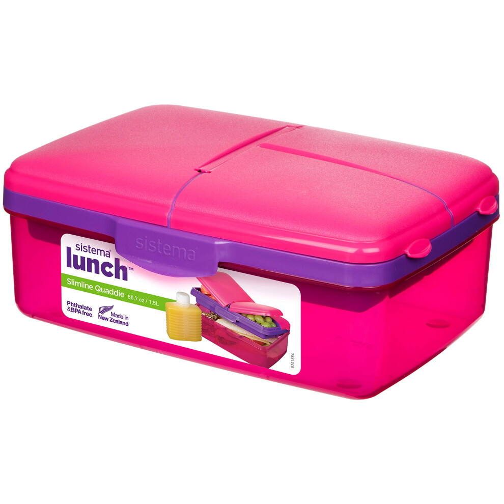 Sistema Lunch Slimline Quaddie, 1.5 L - Pink