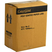 Catergold White Poly Coated Lids for Foil Containers 6A, No 2, 9 x 9 Bulk Pack (No 2 1000pk)