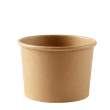 Thali Outlet - 50 x 12oz / 360ml Brown HD Kraft Deli Soup Containers - for Hot & Cold Food. Ice Cream Rice Curry Takeaways