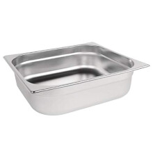 Vogue Stainless Steel 2/3 Gastronorm Tray 8.7 Litre / Depth: 100 mm, Silver - Cook, Chill or Store Food, K812