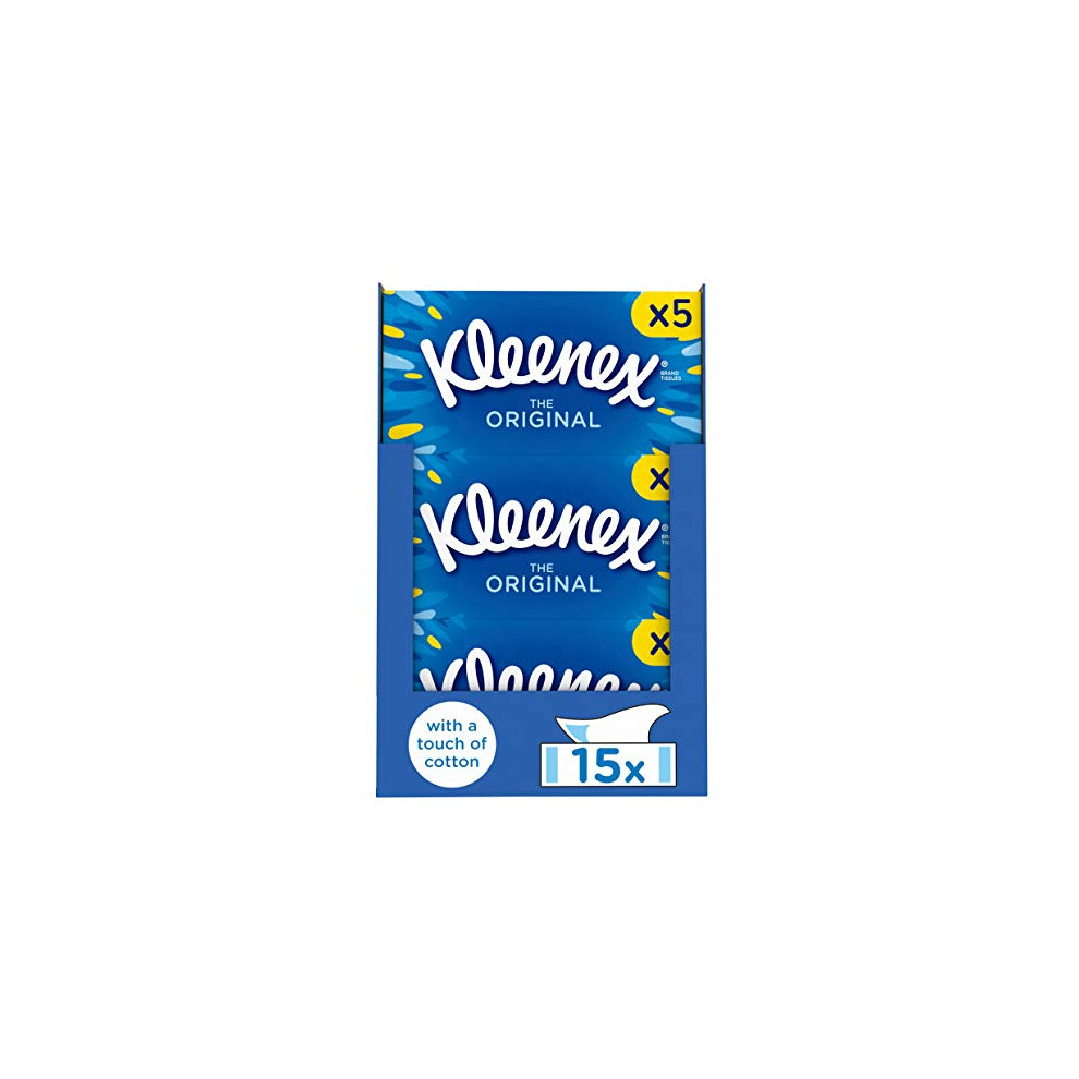 Kleenex Original Facial Tissues, Tissues Box Multipack, 15 Standard Boxes