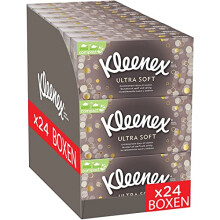 KLEENEX - Ultra-Soft tissues (24 Boxes of 64 tissues) - Soft and Silky That Leave a Feeling of Well-Being on The Skin - Made in France