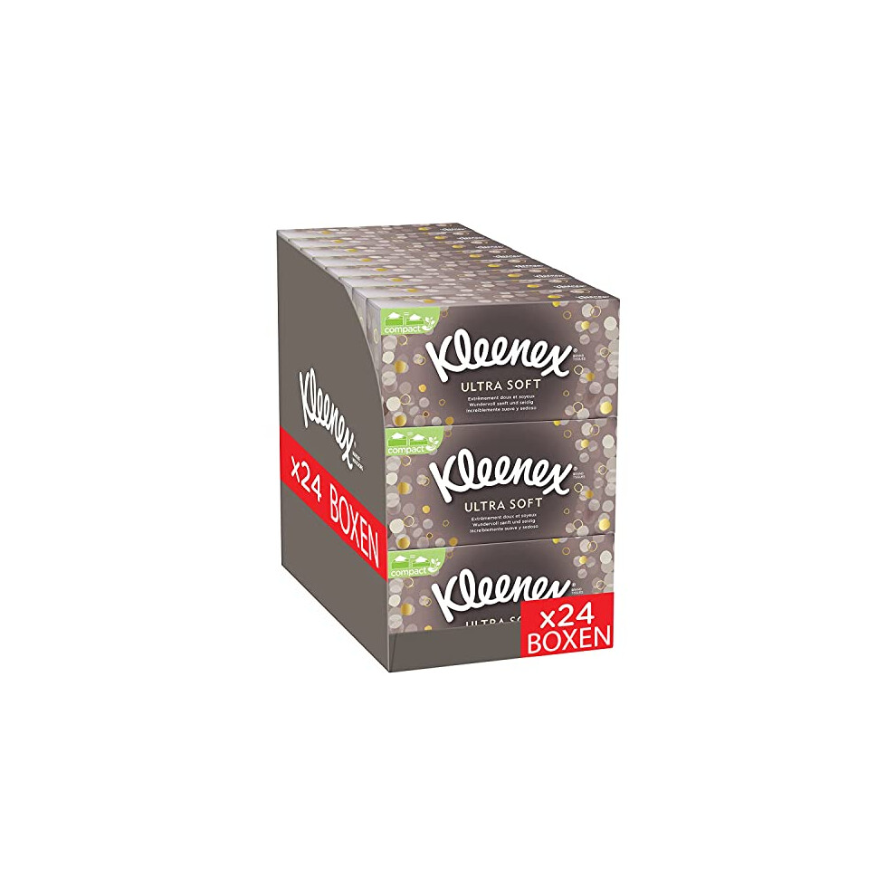 KLEENEX - Ultra-Soft tissues (24 Boxes of 64 tissues) - Soft and Silky That Leave a Feeling of Well-Being on The Skin - Made in France