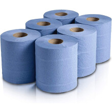 EPISENT Centrefeed Blue Hand Towel Rolls - Multipurpose Kitchen Towel for Cleaning Commercial & Home - Quality Recycled Paper - Environment Friendly