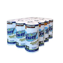 Kirkland Signature Roll Towel, 12 x 80 Sheet Pack, Fabric, White, 12