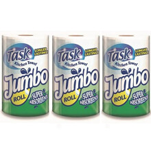 Opella Task Kitchen Towel Super Absorbent Jumbo Rolls ? 3X Jumbo Rolls ? Ideal for Spills, Cleaning Windows and Messes All Around ? All Purpose -