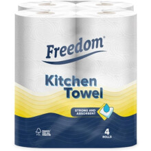 Freedom Brand Household Towel, 16 Rolls, Twin Layered Strength Kitchen Rolls