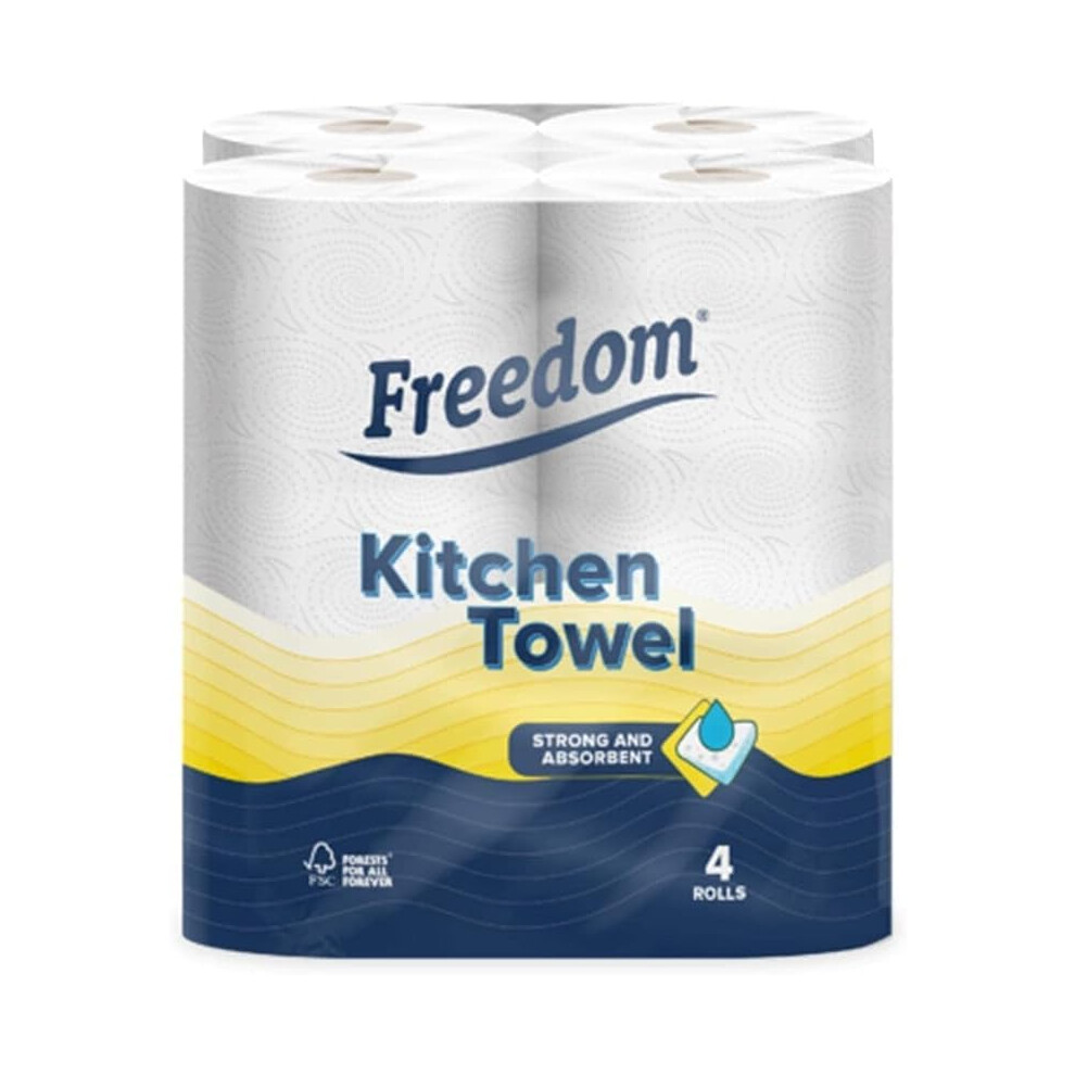 Freedom Brand Household Towel, 16 Rolls, Twin Layered Strength Kitchen Rolls