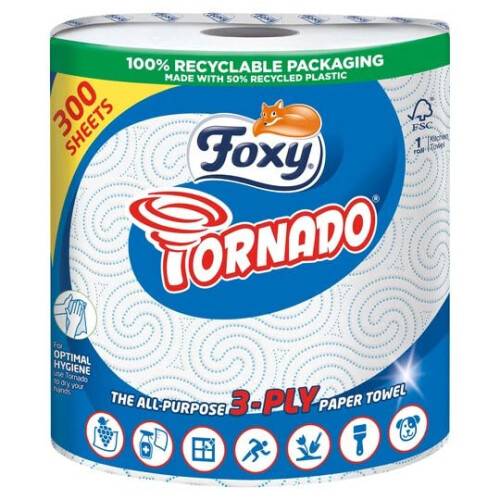 Foxy Tornado Kitchen Towel 3ply (300SHT)