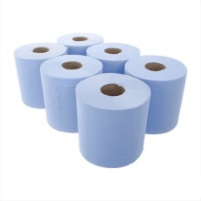 Heavy Duty 2 Ply Multipurpose Blue roll (Pack of 6) | Centre Feed Compatible | Commercial Kitchen Paper roll | Kitchen Tissue Roll