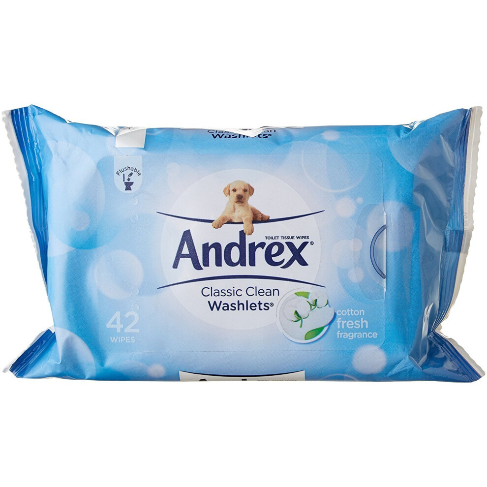 Andrex Washlets Flushable Toilet Tissue Wipes 12 Packs X 40 wipes( 480 wipes)