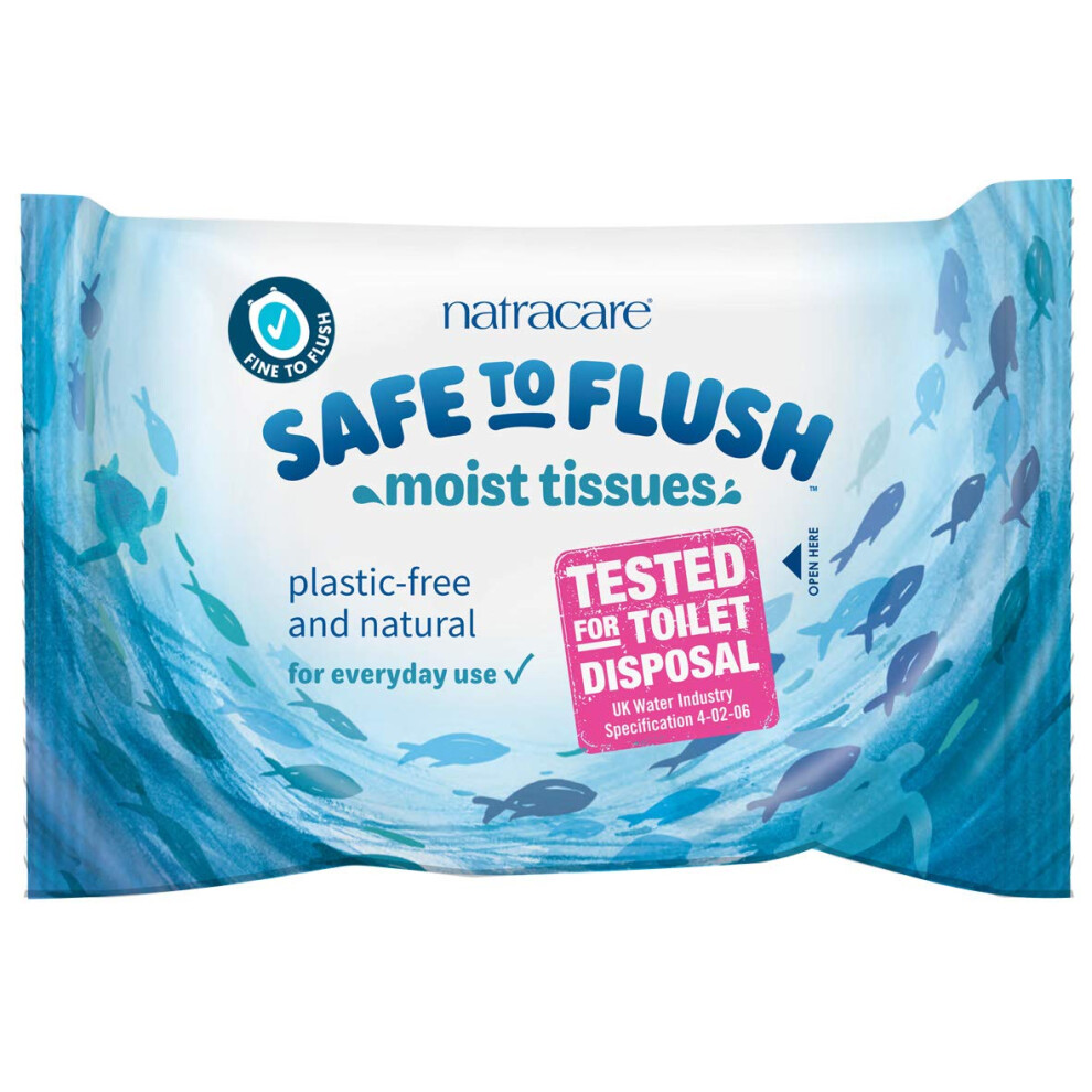 (16 Pack) Natracare Safe to Flush Moist Tissues 30 Wipes