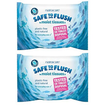 (2 Pack) Natracare Safe to Flush Moist Tissues 30 Wipes