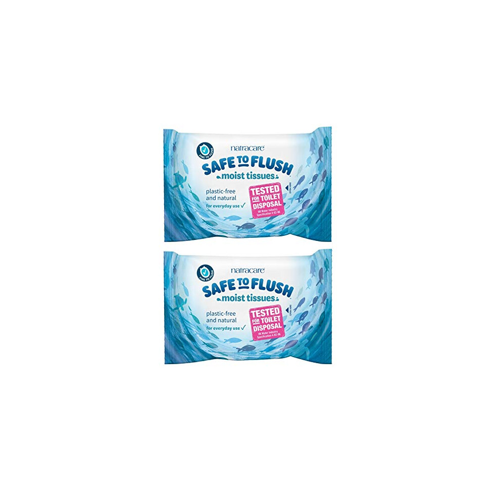 Revive Medicare Ltd (2 Pack) Natracare Safe To Flush Moist Tissues 30 Wipes