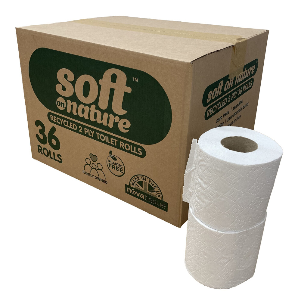 Velvet 36 Soft On Nature Eco Toilet Rolls Recycled Sustainable Tissue, Plastic Free, Uk Made