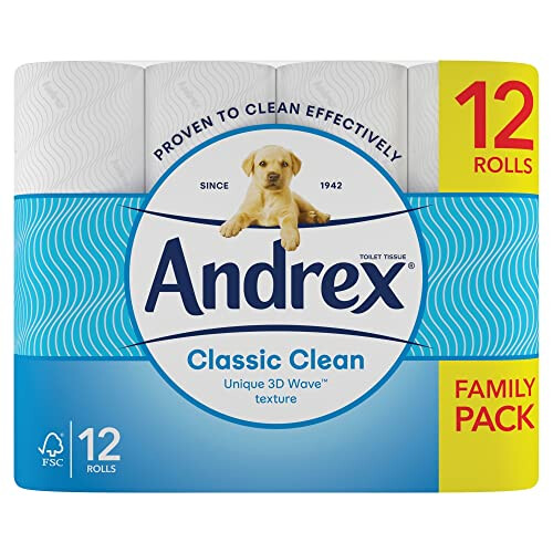 Andrex Andrex Classic Clean Toilet Tissue, 12 Rolls
