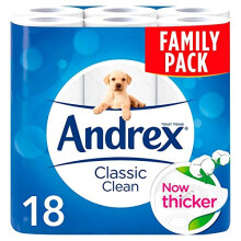 Andrex Classic Clean Toilet Tissue Rolls 18 pack
