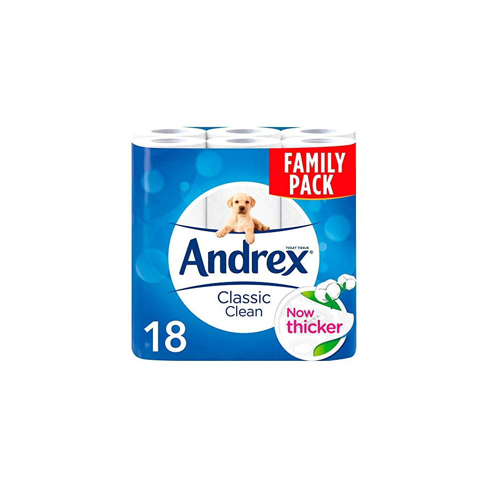 Andrex Classic Clean Toilet Tissue Rolls 18 Pack
