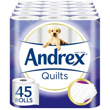 Andrex Quilts Toilet Roll Tissue Paper - 45 Rolls
