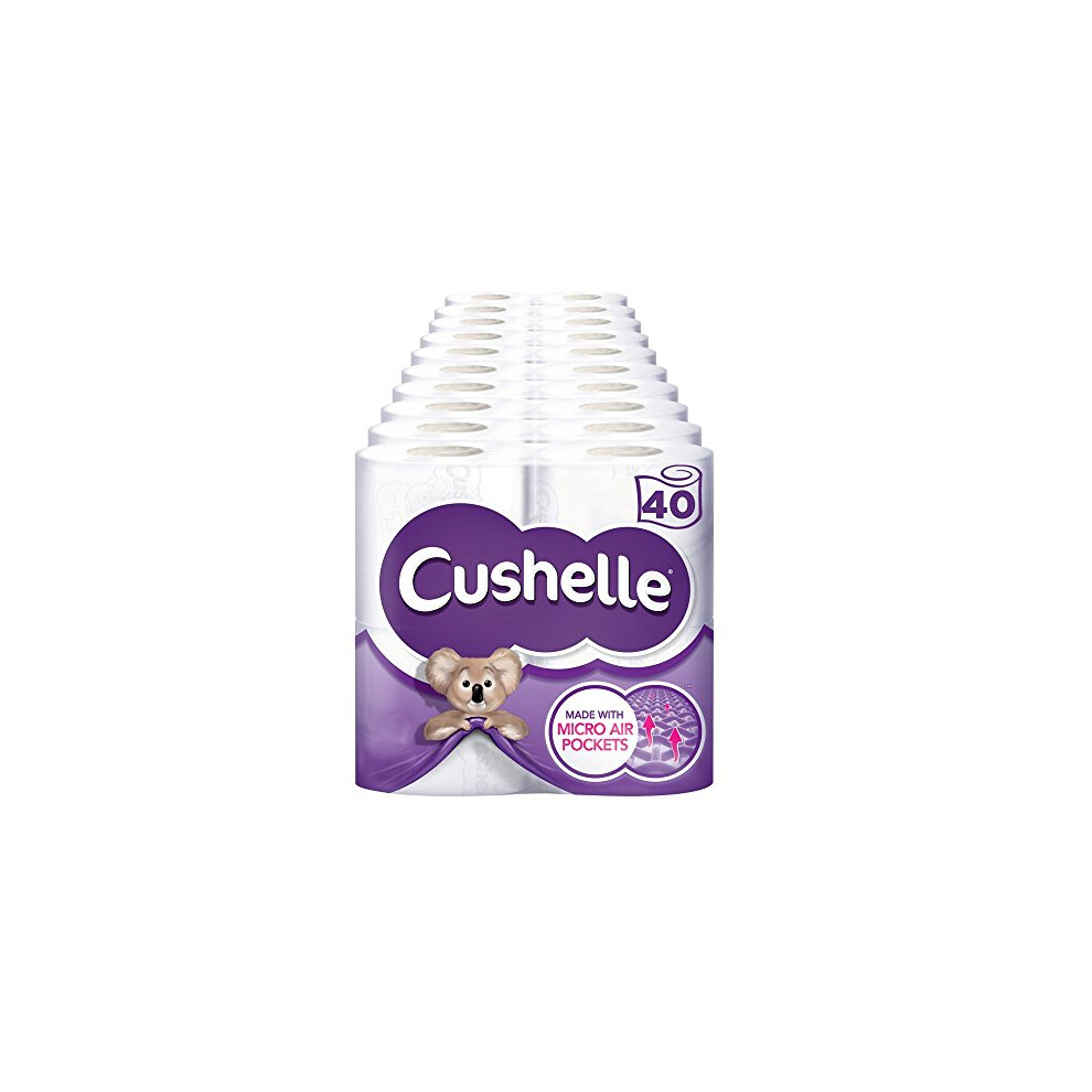 Cushelle Toilet Tissue White 4 Rolls (Pack of 10, Total 40 Rolls)