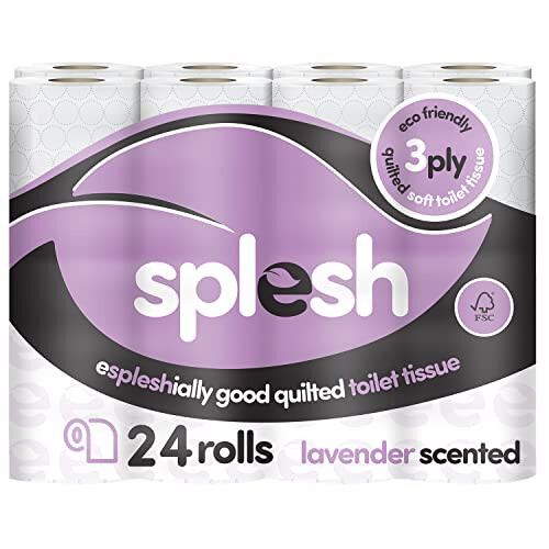 Cusheen Splesh by Cusheen Lavender Scented Toilet Tissue Rolls (24 Pack)