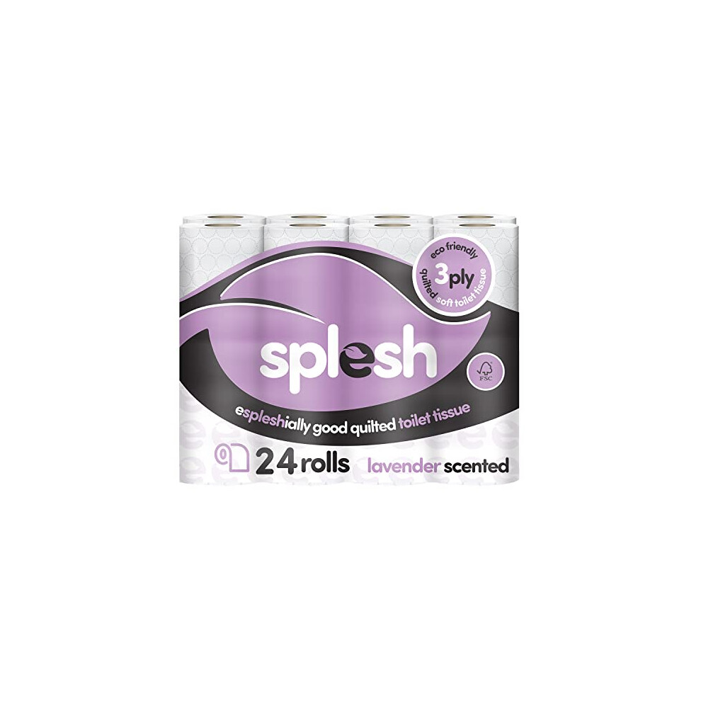 Cusheen Splesh By Scented Toilet Tissue Rolls (24 Pack) Lavender