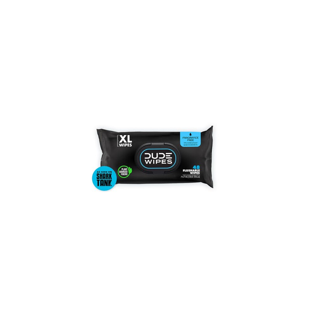 Dude Products Dude Wipes Flushable Wipes, Unscented & Naturally Soothing, Dispenser Pack (50 Ct)