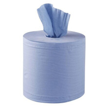 FOURSTONES Blue Paper Roll 2 ply 150M x 19cm Embossed Centre Feed Pack of 6 by Workshop Plus