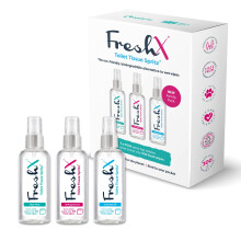 FreshX Toilet Paper Spray Pack of 3 x 50ml Bottles | Coconut, Aloe Vera & Unfragranced | Tissue Spritz upgrades Toilet Paper Into Fresh Wet Wipes |