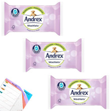 Andrex Wipe Flushable Fragrance Free Washlets | Wet Wipes Unscented | Fine to Flush Toilet Tissue | Biodegradable Rapid Disperse | 36 wipes per Pack,