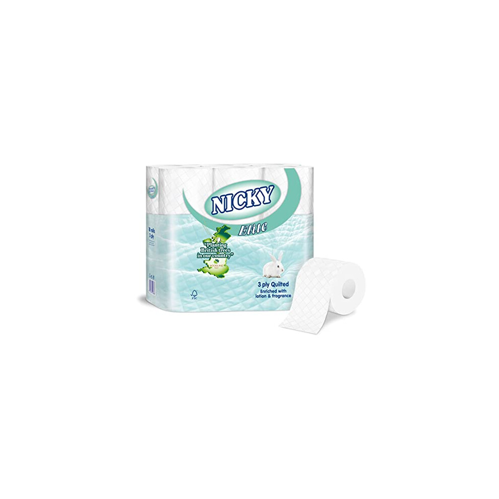 Nicky Elite Pure Luxury 3 Ply Toilet Rolls (x72 Rolls)