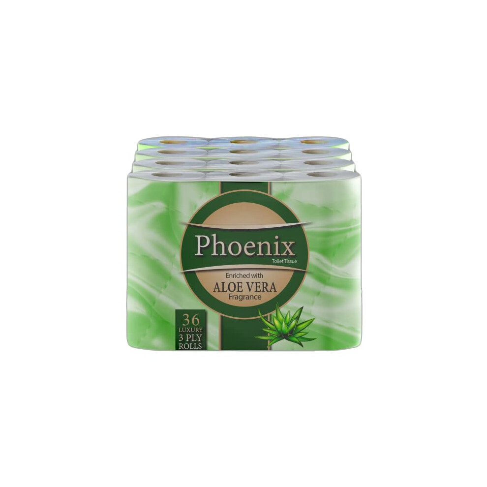 Phoenix Brand Soft Luxury Toilet Rolls, Quilted White 3 Ply Toilet Paper