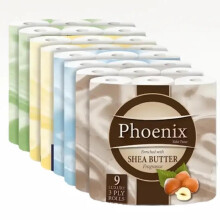 72 Phoenix Soft Luxury Toilet Rolls Bulk Buy - Quilted White 3 Ply Toilet Paper - Pack of 72 Toilet Tissue (12 x 6 Packs) (Shea Butter)