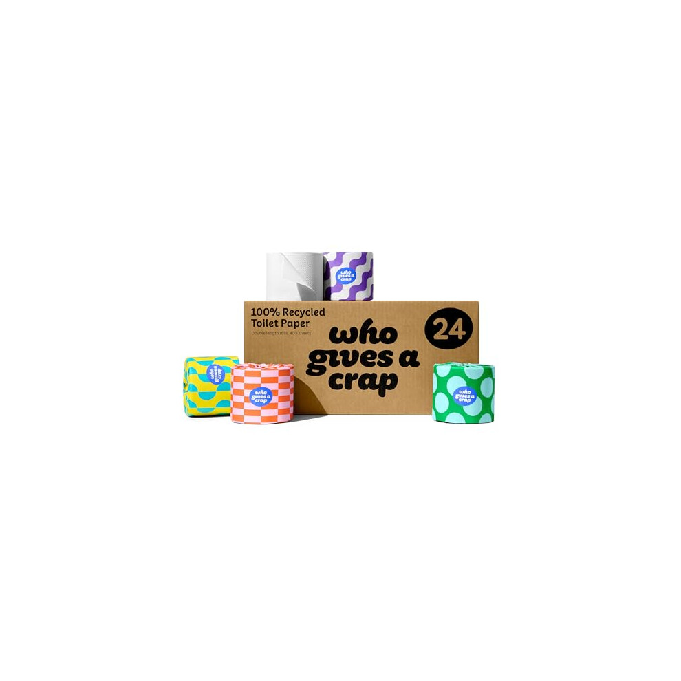 Who Gives A Crap ? Eco Friendly Toilet Roll, Box Of 24 Toilet Rolls (3-Ply, 400 Sheets) | Soft, Strong, Sustainable, Biodegradable, Plastic-Free