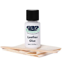 The Leather Clinic Leather Glue Repair Kit 15ml | Quick Dry, Strong, Flexible Paste & Repair Patch Included | Fix Tears & Rips in Leather Furniture,