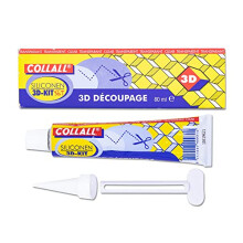 Collall - Cola de Silicone para Técnica 3D 80ml + Acessórios