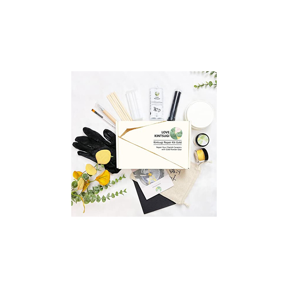 Bio Kintsugi Repair Kit, Food Safe Kintsugi Kit, Bio Based - Dishwasher Safe - Repair Your Meaningful Objects With Bio Powder Glue, Perfect For 739240781997