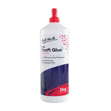 Mont Marte PVA Glue 1kg ? White Craft Glue, transparent and clear Drying ? Ideal Craft Glue for Paper, Cardboard, Wood and Textiles