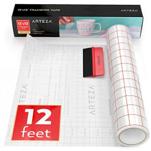 Papier de transfert ultra clair ARTEZA avec grille & raclette, 30,48 cm de large x 3,66 m de long, pour vinyle adhésif
