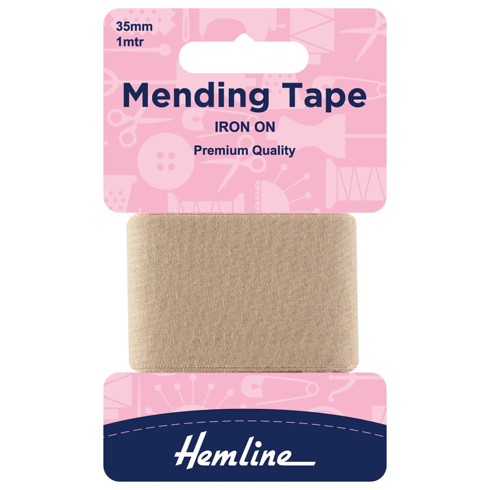Hemline Beige Iron-On Mending/Repair Tape 100Cmx38mm: