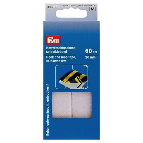Prym Prym Hook and Loop Tape, White, Self-Adhesve-0.79"-White-23.62"