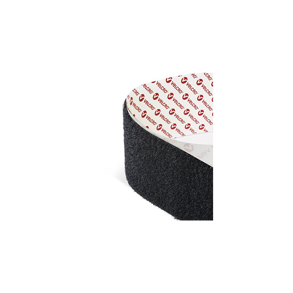 Genuine VELCRO? Brand Hook and Loop Self Adhesive Sticky Back Tape Fastener in Black 100MM Wide - 10CM Wide X 2metre Long (2m Hook+2m Loop))