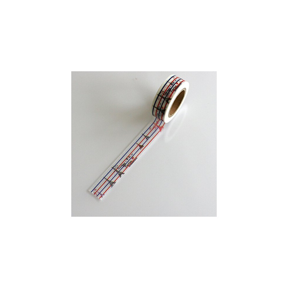 Sj Washi Tape Paper Tape Eifle Tower Red White And Blue 15 Mm X 10 M 635409065550