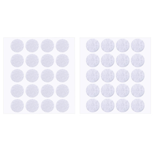 200 Pieces 2 cm Diameter Self-Adhesive Hook and Loop Round Sticky Dots (White)