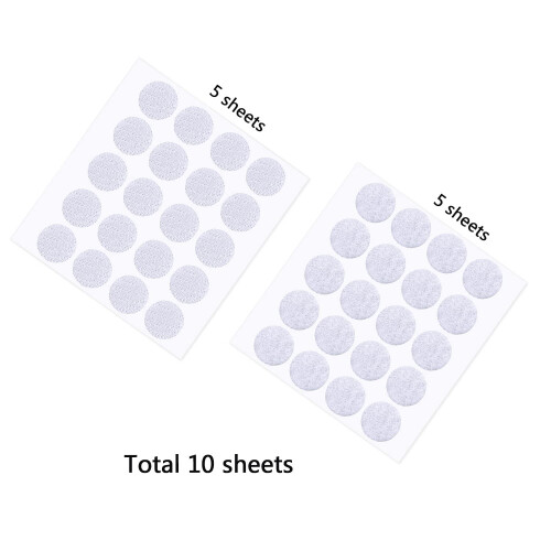 200 Pieces 2 cm Diameter Self-Adhesive Hook and Loop Round Sticky Dots (White) 1