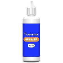 7 Artists Fabric Glue for Gems 80 ml - Rhinestone Glue | Gem Glue ? Transparent Gem Glue for Crystals | Fabric Glue for Clothes Shoes Adhesive Bonds