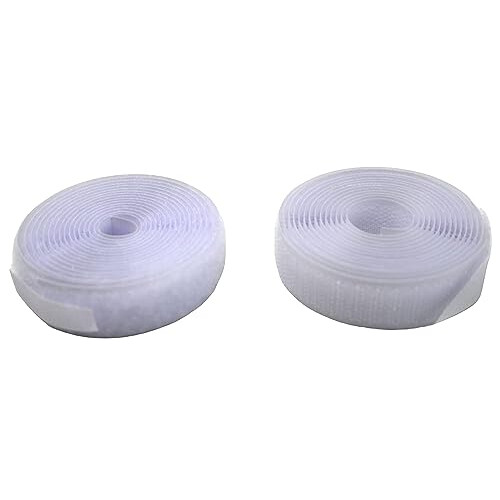 fiXte Hook and Loop Tape Roll Sew On (Not Adhesive) 2m x 2cm White (Double Pack) 2