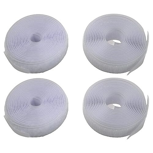 fiXte Hook and Loop Tape Roll Sew On (Not Adhesive) 2m x 2cm White (Double Pack)