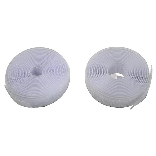 fiXte Hook and Loop Tape Roll Sew On (Not Adhesive) 2m x 2cm White (Double Pack) 1